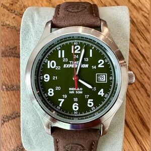 Timex Men's Watch T40051 Expedition Quartz Indiglo Green Dial 37mm